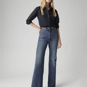 Levi’s - Ribcage Bell. Women's High-Rise Wide Leg Jeans – Dark Blue 30/30